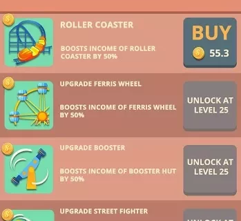 Theme Park Clicker: Idle Craft. Roller Coaster Inc